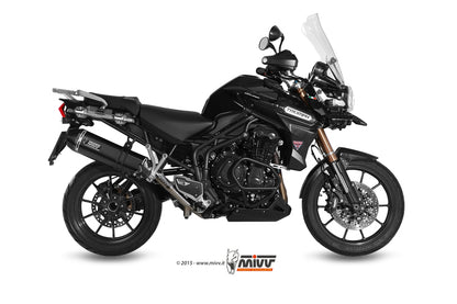 MIVV Slip-on, Speed Edge Black, Standard Exhaust For Triumph Tiger Explorer 1200 2012-2015