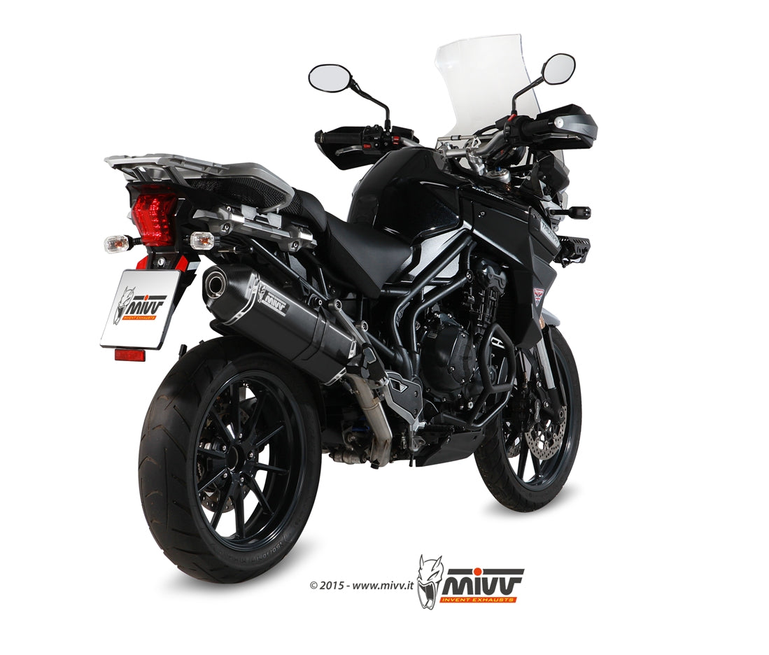 MIVV Slip-on, Speed Edge Black, Standard Exhaust For Triumph Tiger Explorer 1200 2012-2015