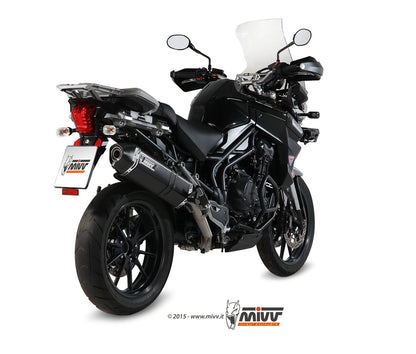 MIVV Slip-on, Speed Edge Black, Standard Exhaust For Triumph Tiger Explorer 1200 2012-2015
