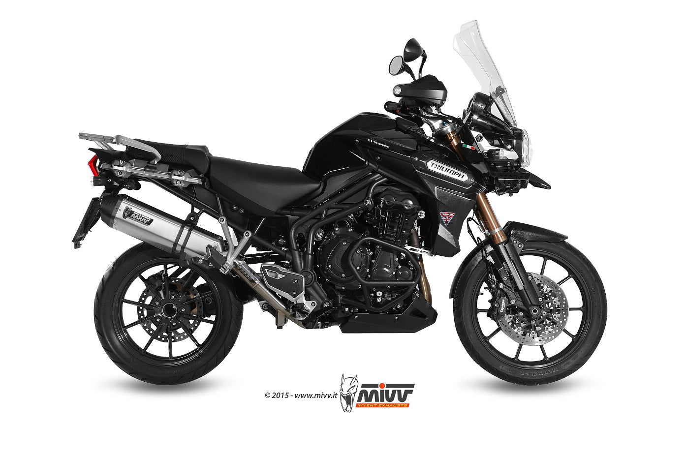 MIVV Slip-on, Speed Edge Stainless Steel, Standard Exhaust For Triumph Tiger Explorer 1200 2012-2015