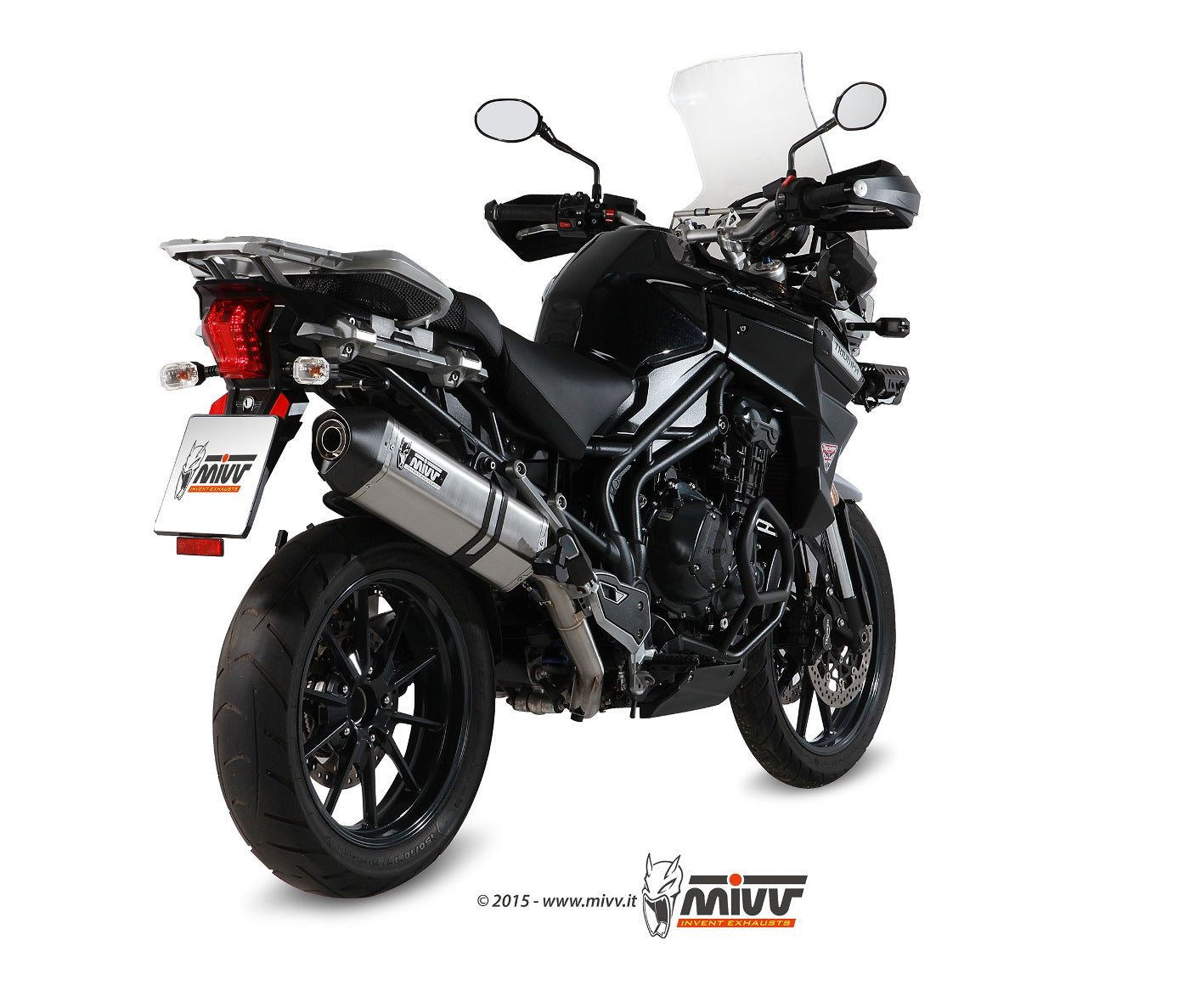 MIVV Slip-on, Speed Edge Stainless Steel, Standard Exhaust For Triumph Tiger Explorer 1200 2012-2015