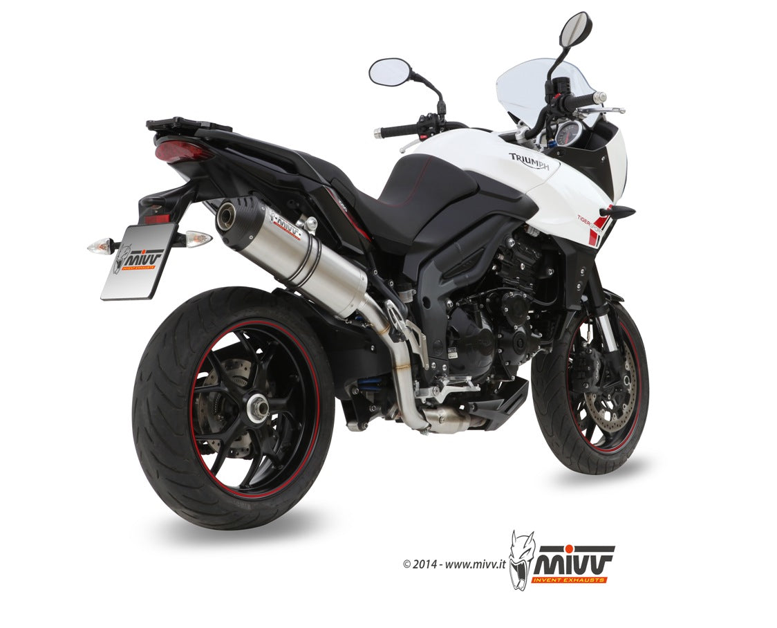MIVV Slip-on, Oval Titanium, Standard Exhaust For Triumph Tiger 1050 Sport 2013-2016