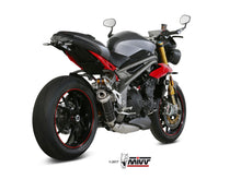 MIVV Slip-on, GP Black, Low down Exhaust For Triumph Speed Triple 1050 2016-2017