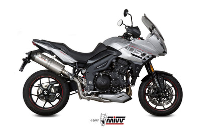 MIVV Slip-on, Oval Titanium, Standard Exhaust For Triumph Tiger 1050 Sport 2017-2020