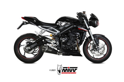 MIVV Slip-on, Delta Race Black, Standard Exhaust For Triumph Street Triple 765 R/S/RS 2017-2022