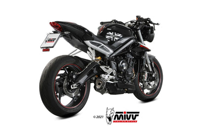 MIVV Slip-on, Delta Race Black, Standard Exhaust For Triumph Street Triple 765 R/S/RS 2017-2022