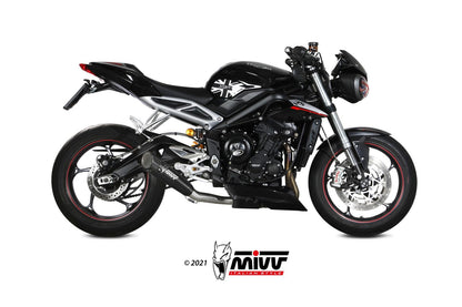 MIVV Slip-on, X-M5 Black, Standard Exhaust For Triumph Street Triple 765 R/S/RS 2017-2022