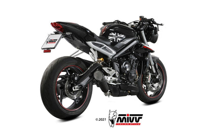 MIVV Slip-on, X-M5 Black, Standard Exhaust For Triumph Street Triple 765 R/S/RS 2017-2022
