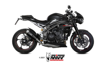 MIVV Slip-on, Delta Race Black, Standard Exhaust For Triumph Speed Triple R / S / RS 2018-2020