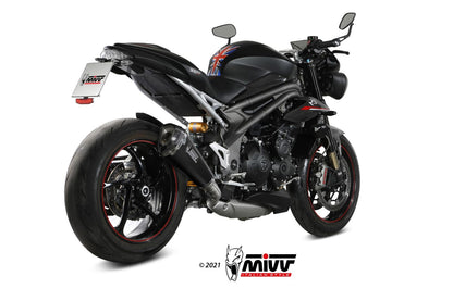 MIVV Slip-on, Delta Race Black, Standard Exhaust For Triumph Speed Triple R / S / RS 2018-2020