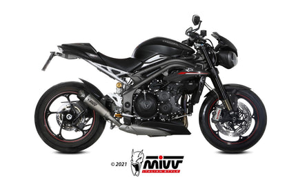 MIVV Slip-on, X-M5 Titanium, Standard Exhaust For Triumph Speed Triple R / S / RS 2018-2020