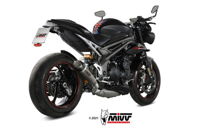 MIVV Slip-on, X-M5 Titanium, Standard Exhaust For Triumph Speed Triple R / S / RS 2018-2020