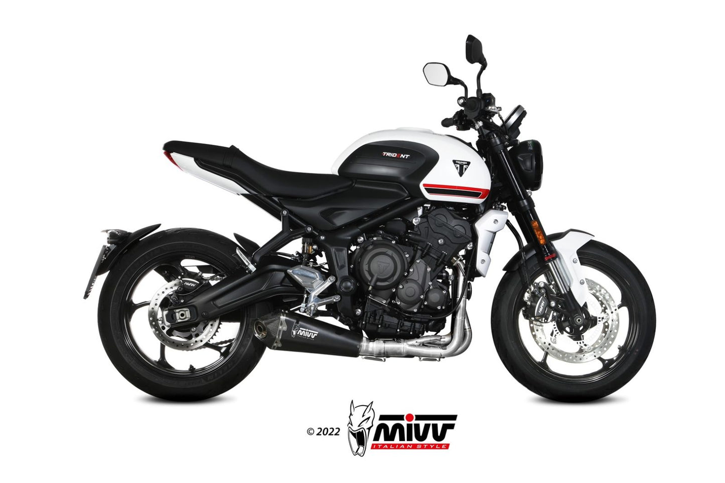 MIVV Full System 3x1, Delta Race Black, Standard Exhaust For Triumph Trident 660 2021-2022