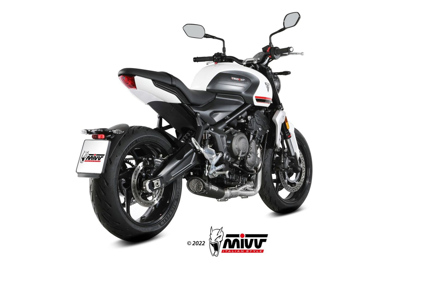MIVV Full System 3x1, X-M5 Black, Standard Exhaust For Triumph Trident 660 2021-2022