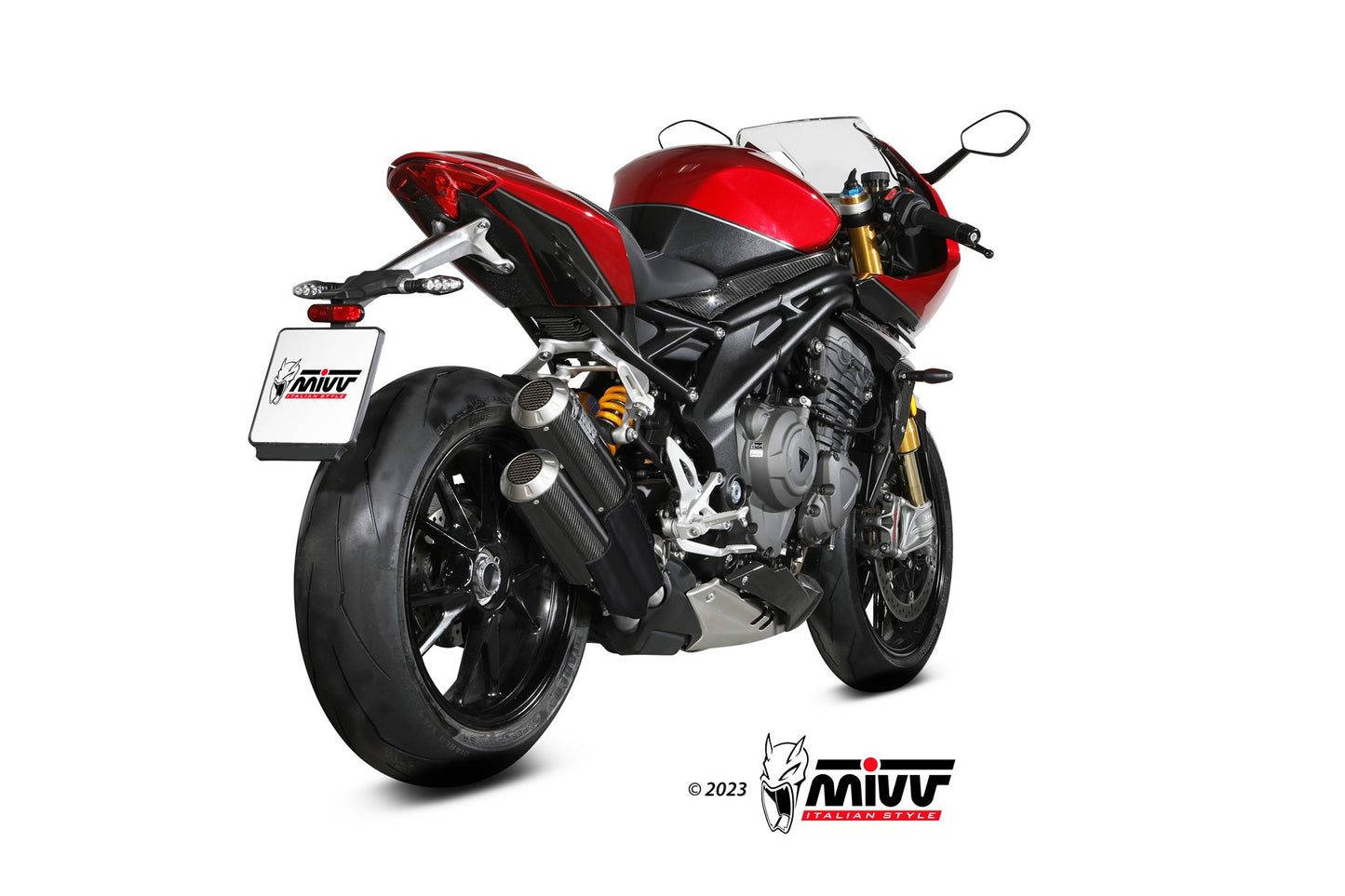 MIVV 2 Slip-on, MK 3 Carbon, Standard Exhaust For Triumph Speed Triple 1200 RR 2021-2023