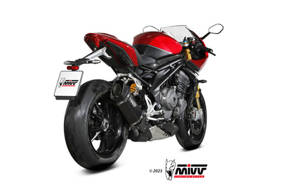 MIVV Slip-on, SR-1 Black Titanium, Standard Exhaust For Triumph Speed Triple 1200 RR 2021-2023