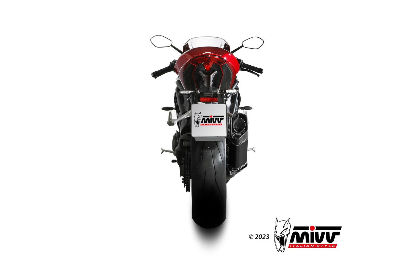 MIVV Slip-on, SR-1 Black Titanium, Standard Exhaust For Triumph Speed Triple 1200 RR 2021-2023