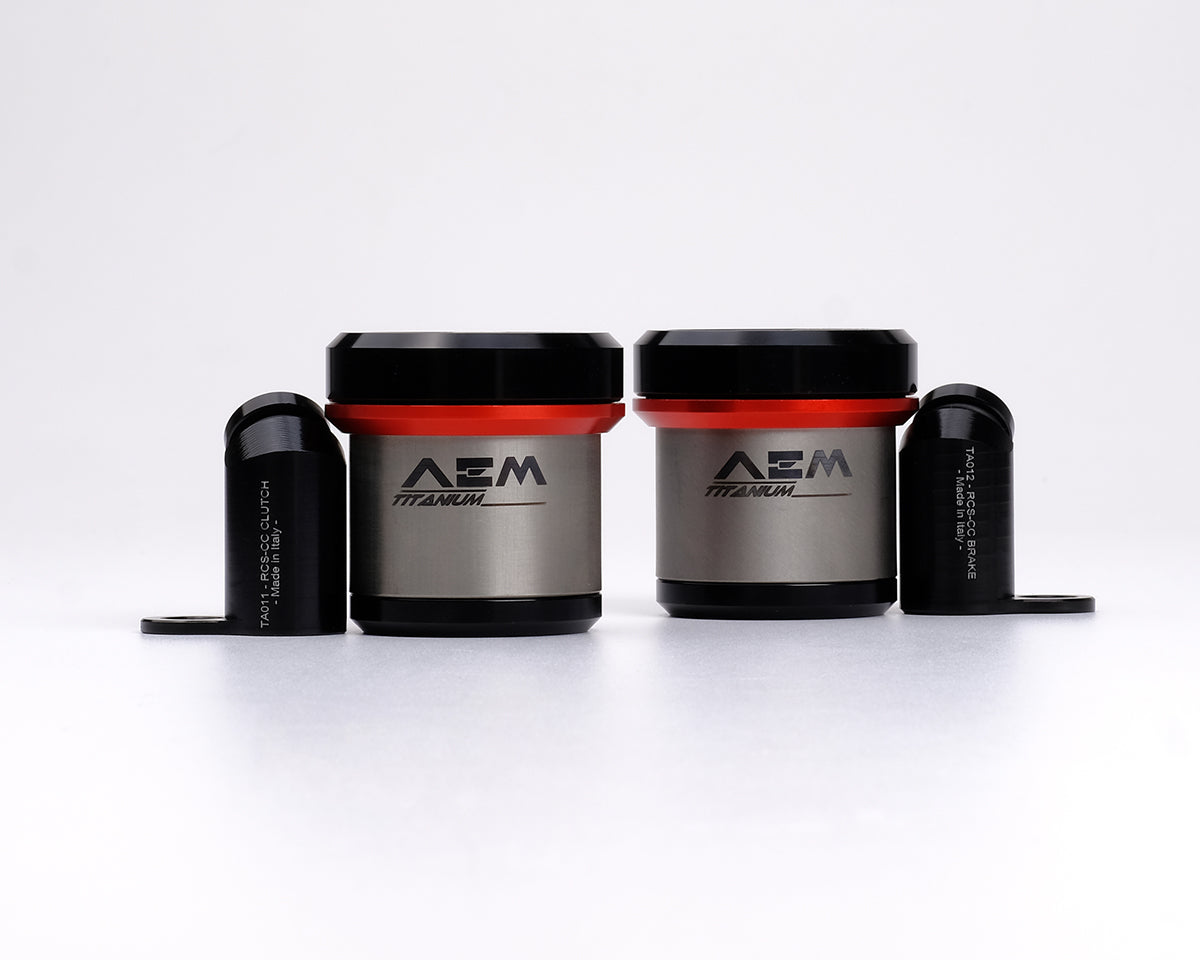 AEM FACTORY - TITANIUM INTEGRATED RESERVOIR FLUID TANKS FOR BREMBO RCS CORSA CORTA MASTER CYLINDERS