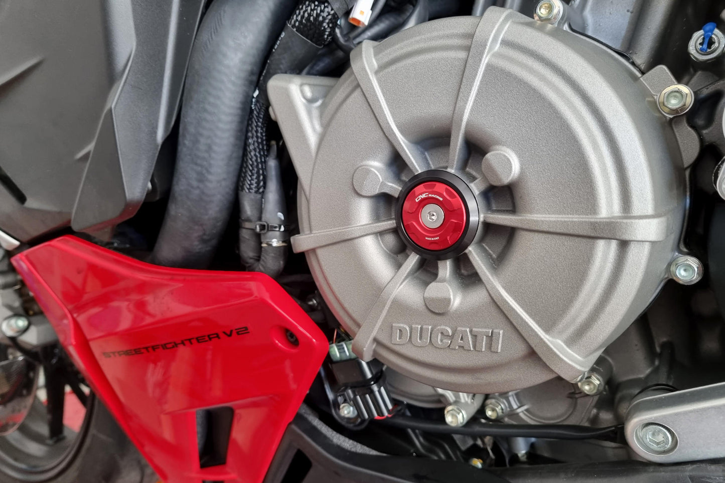 CNC Racing Generator Cover Plug for the Ducati Panigale V2 (all) and Streetfighter V2