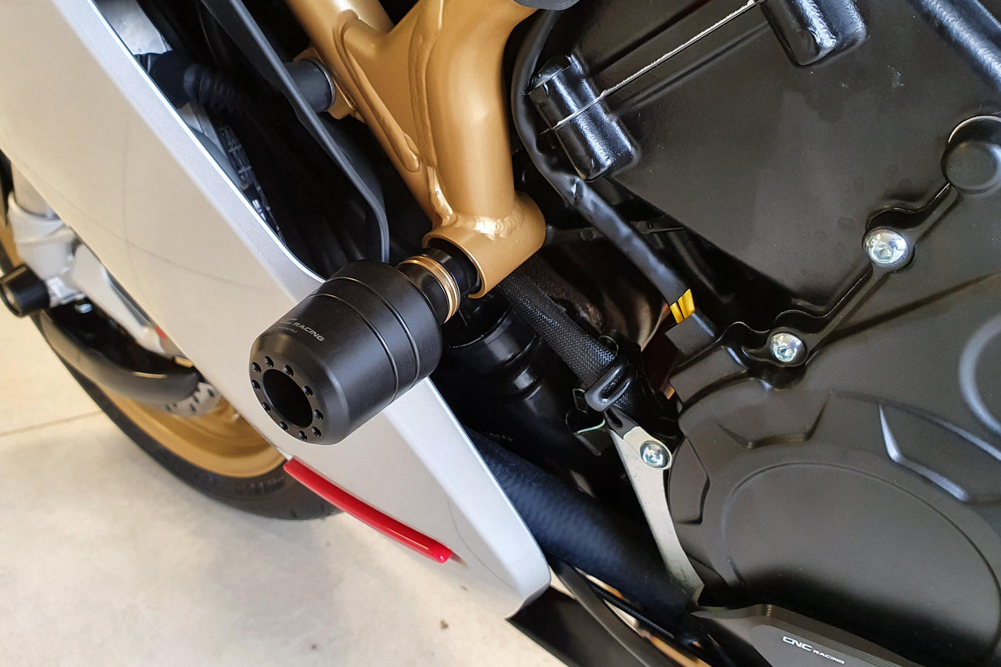 CNC Racing Machined Delrin Frame Slider Kit for the MV Agusta Superveloce 800