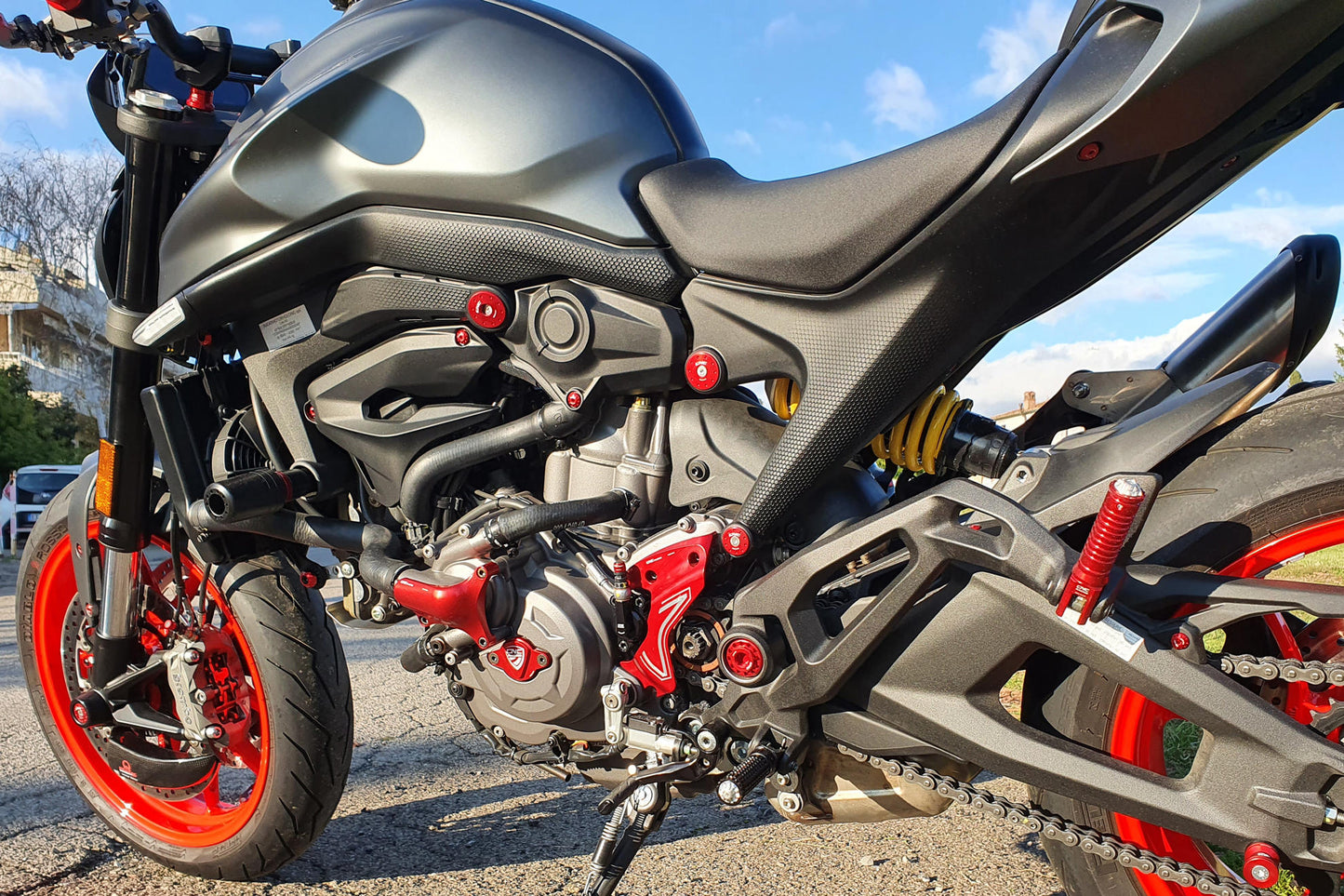 CNC Racing Machined Delrin Frame Slider Kit for the Ducati Monster 937