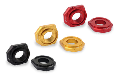 CNC Racing Billet Chain Adjuster Blocks for the Ducati DesertX, Multistrada V4, 1200 / 1260 Enduro, 950, V2, and Panigale 899 / 959