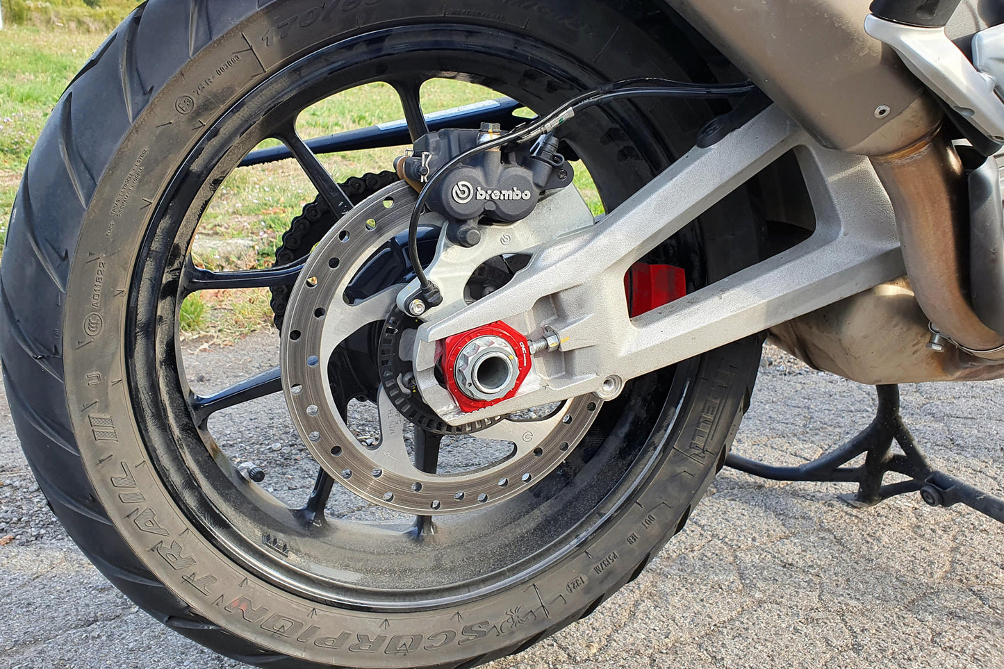 CNC Racing Billet Chain Adjuster Blocks for the Ducati DesertX, Multistrada V4, 1200 / 1260 Enduro, 950, V2, and Panigale 899 / 959