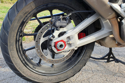 CNC Racing Billet Chain Adjuster Blocks for the Ducati DesertX, Multistrada V4, 1200 / 1260 Enduro, 950, V2, and Panigale 899 / 959