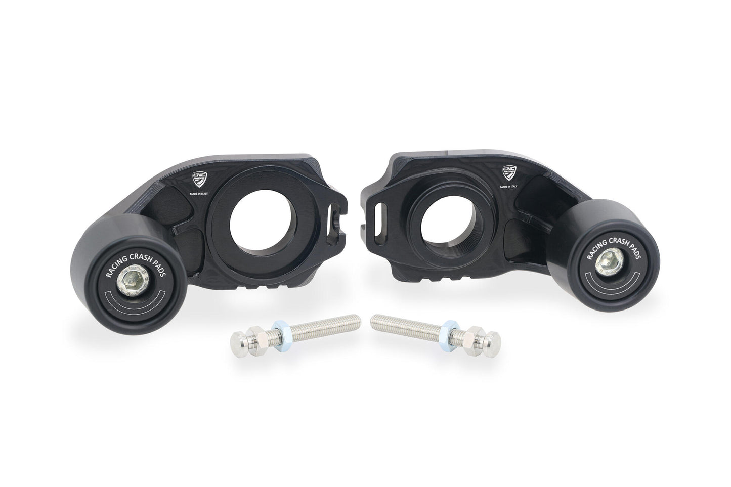 CNC Racing Billet Chain Adjuster Blocks With Sliders for the Ducati Monster 937 and Hypermotard 698 Mono