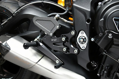 Bonamici Racing Aluminium Rearsets for the Triumph Street Triple 765 R/RS/Moto2 2023-2024