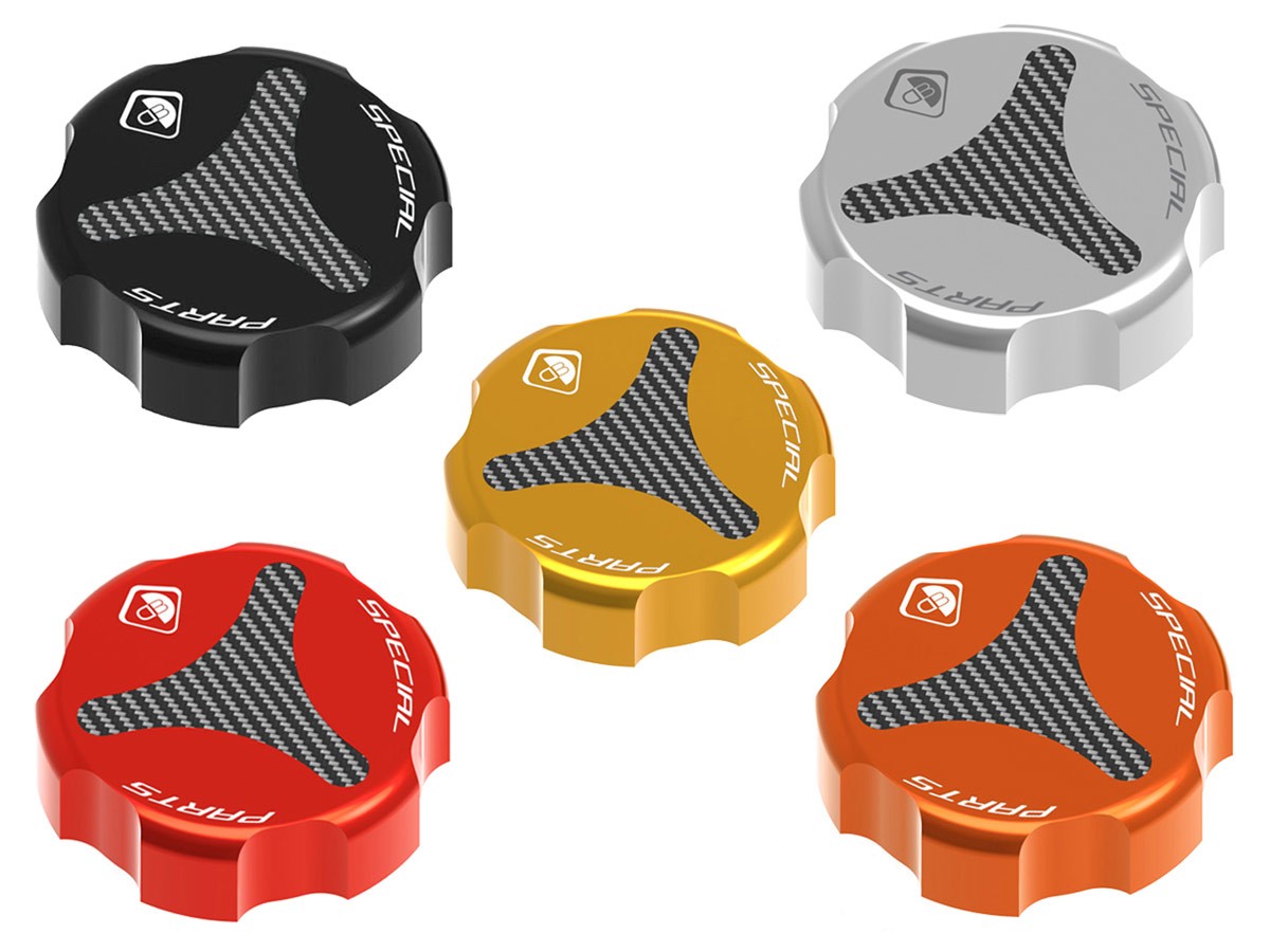 DBK Special Parts (Ducabike) Billet Rear Brake Reservoir Cap for Ducati (except Diavel and 2015+ Multistrada) and Clutch