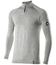 SIX2 Merino Wool Long-sleeve Mock Neck with Zip