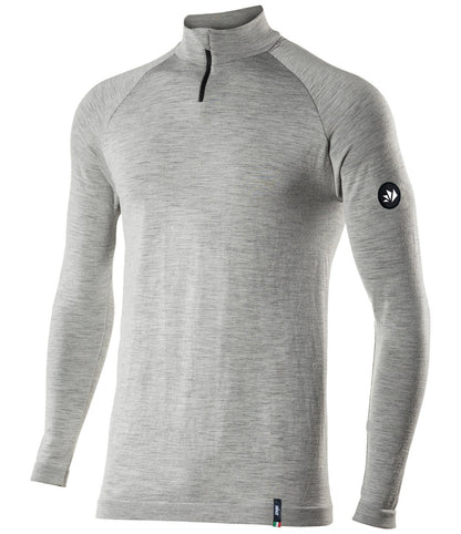 SIX2 Merino Wool Long-sleeve Mock Neck with Zip