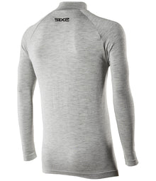 SIX2 Merino Wool Long-sleeve Mock Neck with Zip