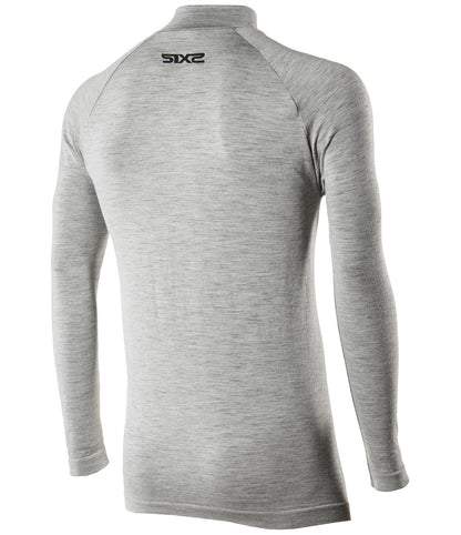 SIX2 Merino Wool Long-sleeve Mock Neck with Zip