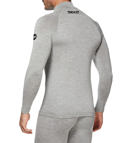 SIX2 Merino Wool Long-sleeve Mock Neck with Zip