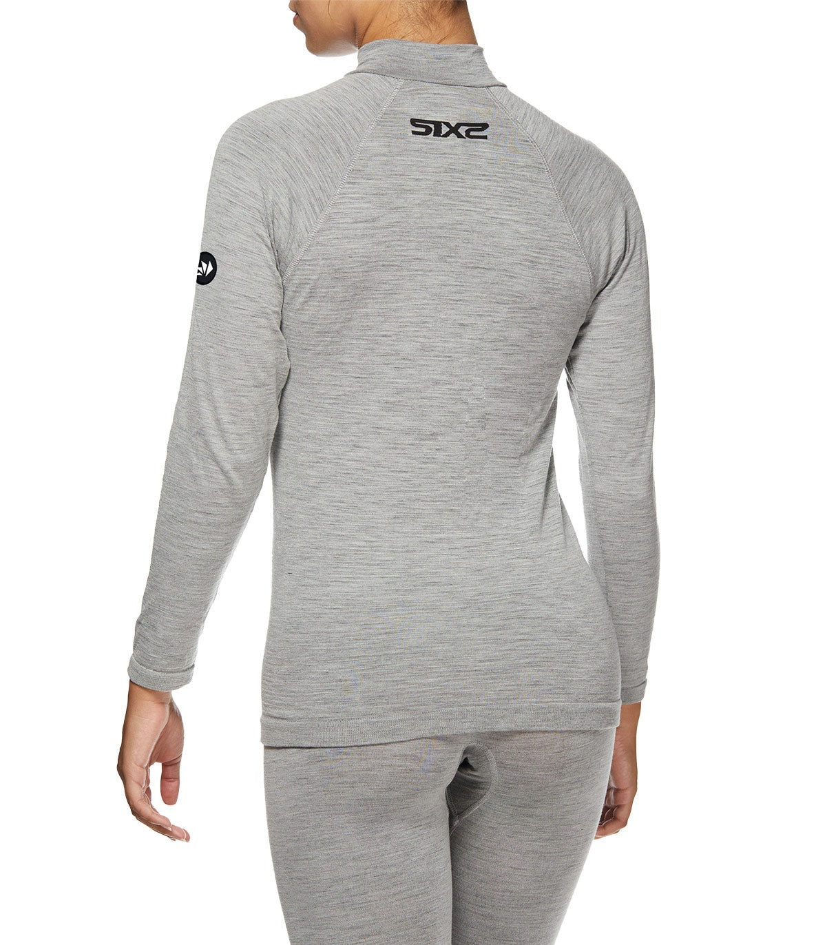 SIX2 Merino Wool Long-sleeve Mock Neck with Zip