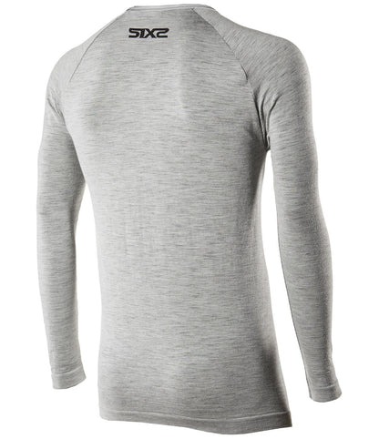 SIX2 Lightweight Merino Wool Long-sleeve Mock Neck Shirt