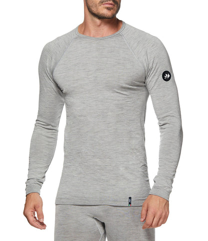 SIX2 Lightweight Merino Wool Long-sleeve Mock Neck Shirt