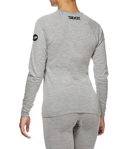 SIX2 Lightweight Merino Wool Long-sleeve Mock Neck Shirt