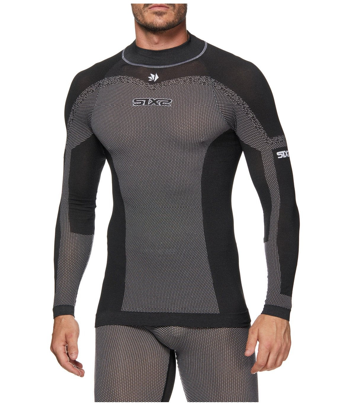 SIX2 Lightweight Long-sleeve Mock Neck Jersey