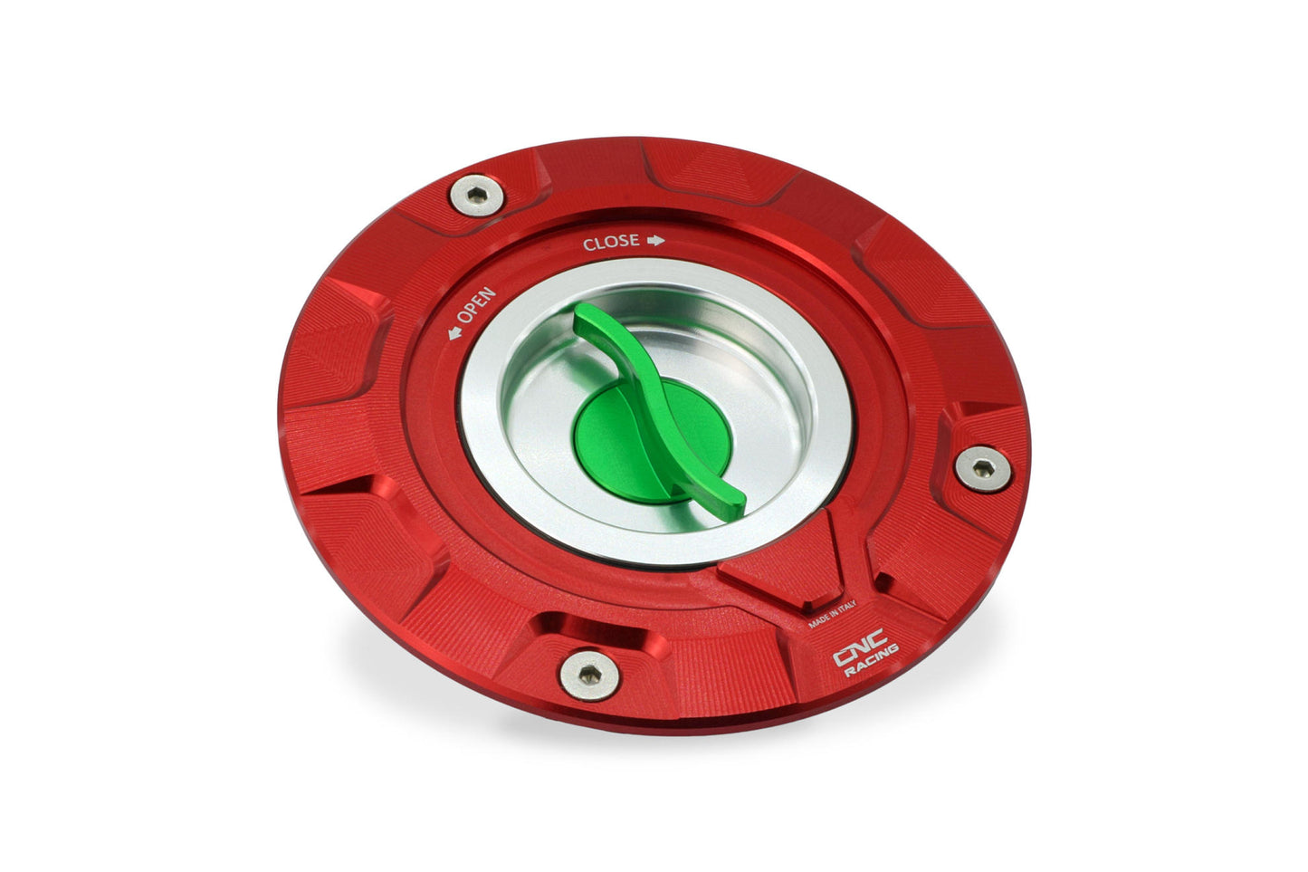 CNC Racing TRICOLORE 'GEAR' Aluminum Gas Cap for newer Ducati's, MV's and Aprilia's