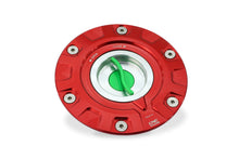 CNC Racing TRICOLORE 'GEAR' Aluminum Gas Cap for Ducati Multistrada V4 / 1200 / 1260 / 950, Diavel 1260, and Hypermotard 950