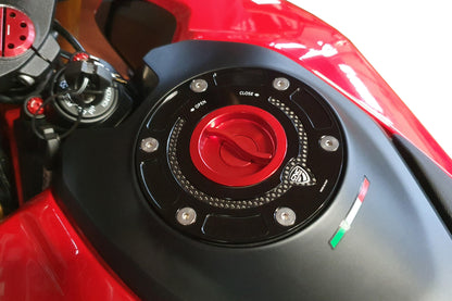 CNC Racing Aluminum with Carbon Inlay Gas Cap Flange for Ducati And KTM