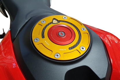 CNC Racing Aluminum with Carbon Inlay Gas Cap Flange for Ducati And KTM