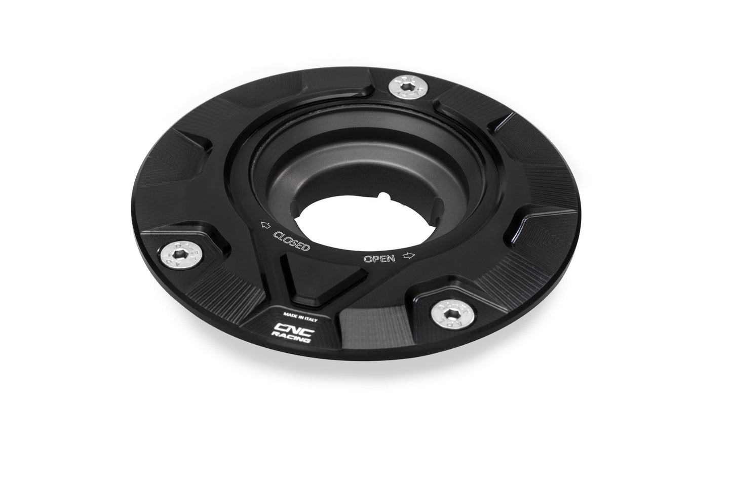 CNC Racing 'GEAR' Aluminum Gas Cap Flange for Older Ducati's  MV's and Yamaha Models