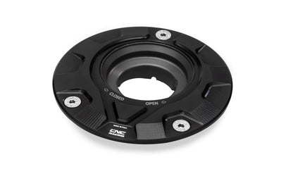 CNC Racing 'GEAR' Aluminum Gas Cap Flange for Older Ducati's  MV's and Yamaha Models