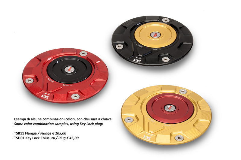CNC Racing 'GEAR' Aluminum Gas Cap Flange for Older Ducati's  MV's and Yamaha Models