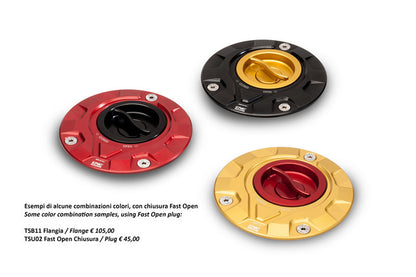 CNC Racing 'GEAR' Aluminum Gas Cap Flange for Older Ducati's  MV's and Yamaha Models