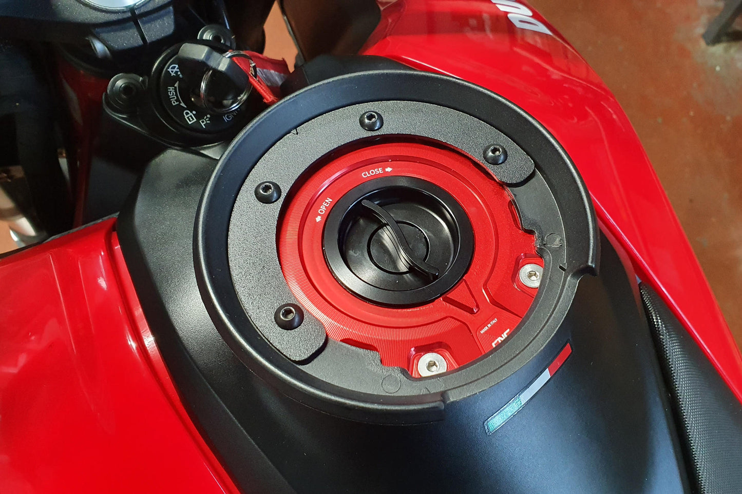 CNC Racing Spacer Kit for Tank Bag Mounts CNC's Gas Cap Flanges for Ducati Multistrada V4 / 1200 / 1260 / 950, Diavel 1260, and Hypermotard 950